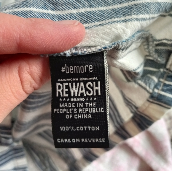 Rewash Blue/white Stripe Denim Mini Dress Button Front Womens Sz S - Picture 5 of 5